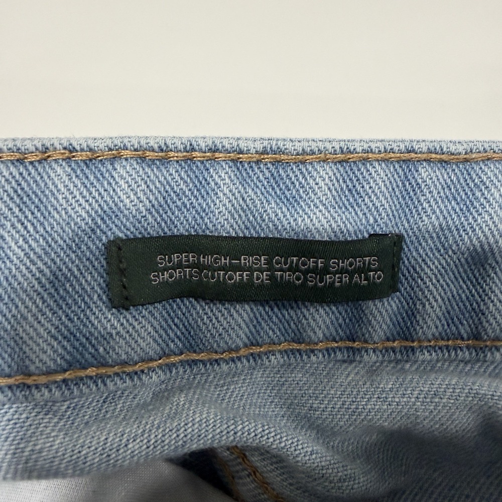 Wild Fable Two-Tone Indigo Patch Super High-Rise Cutoff Jean Shorts size 4 - Picture 2 of 6